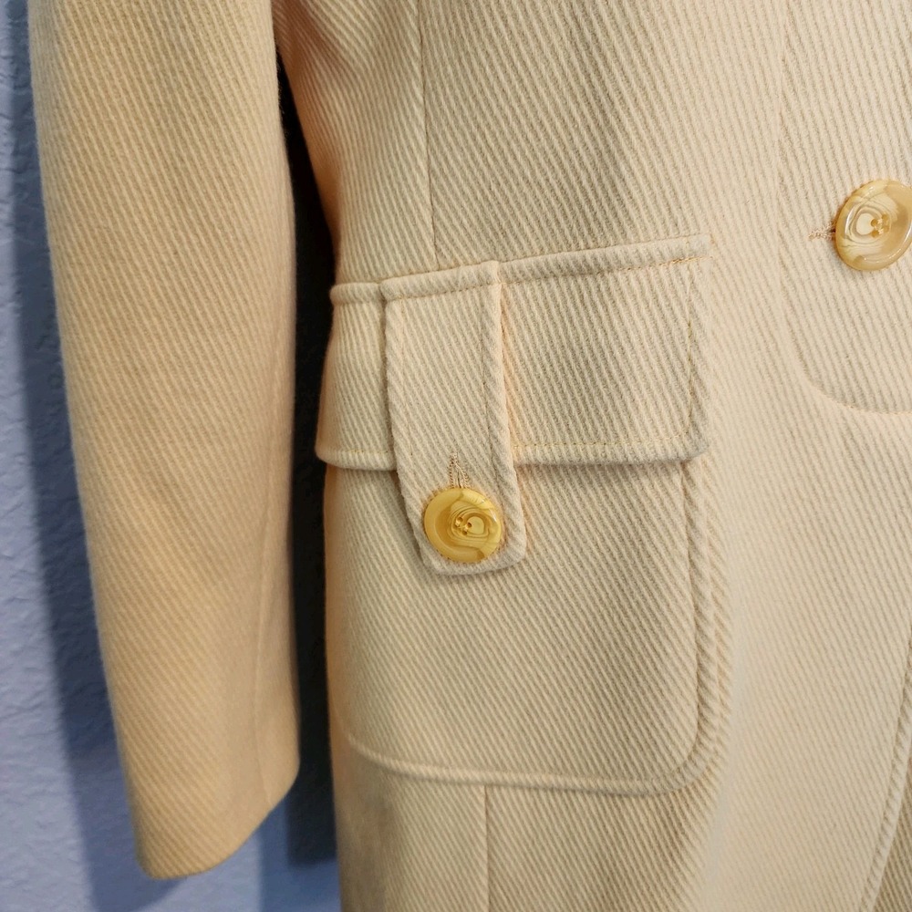 Talbots Wool Blend Coat Overcoat Womens 2P Butter Yellow Casual Career Sunny Fun - Picture 3 of 14